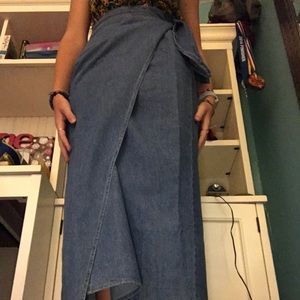 denim wrap skirt